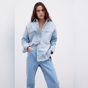 ZARA oversized denim overshirt XS